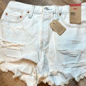 Levi's Distressed Jean Shorts - Sz 28 NWT , High-Waisted